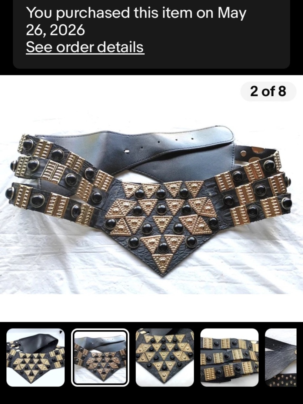 Vintage faux leather studded corset belt hip renaissance punk glam rock 80